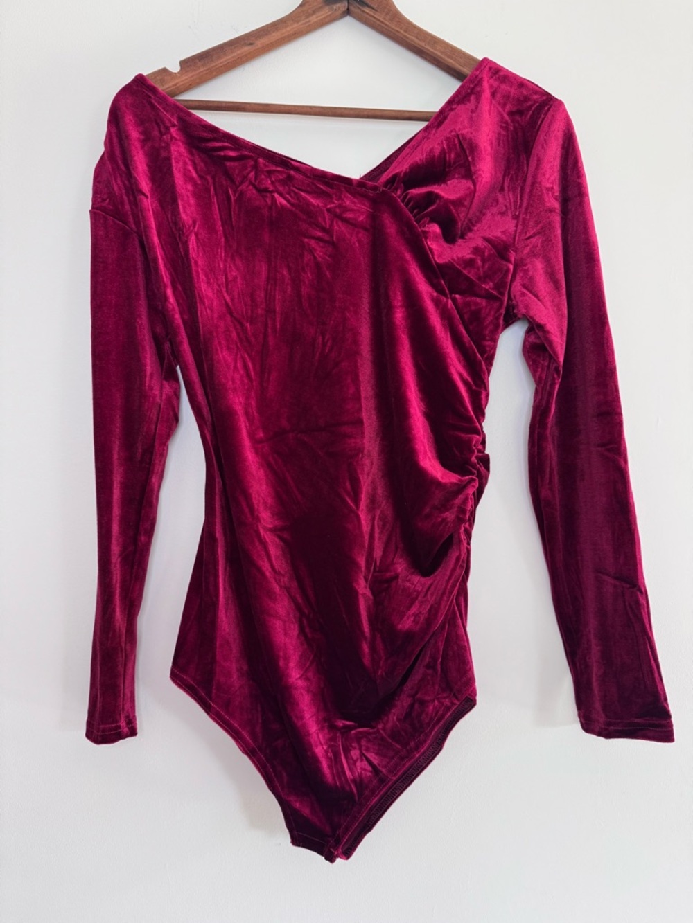 Kate Kasin Off Shoulder Velvet Bodysuit Medium